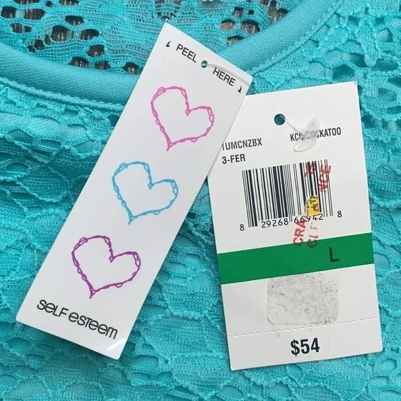 Self Esteem Turquoise Lace BodySuit Girls Large - Picture 5 of 6